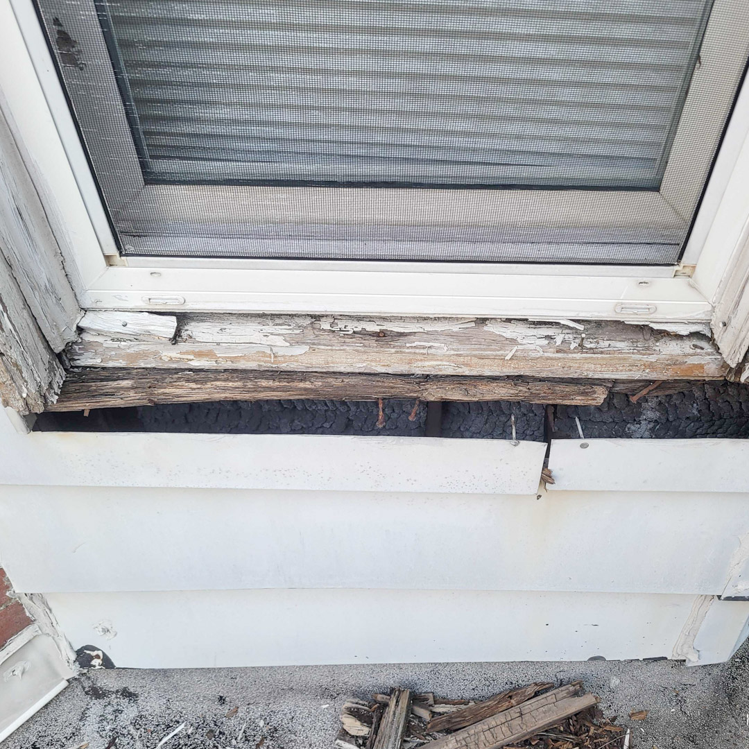 Wood rot repair in Potomac, MD.